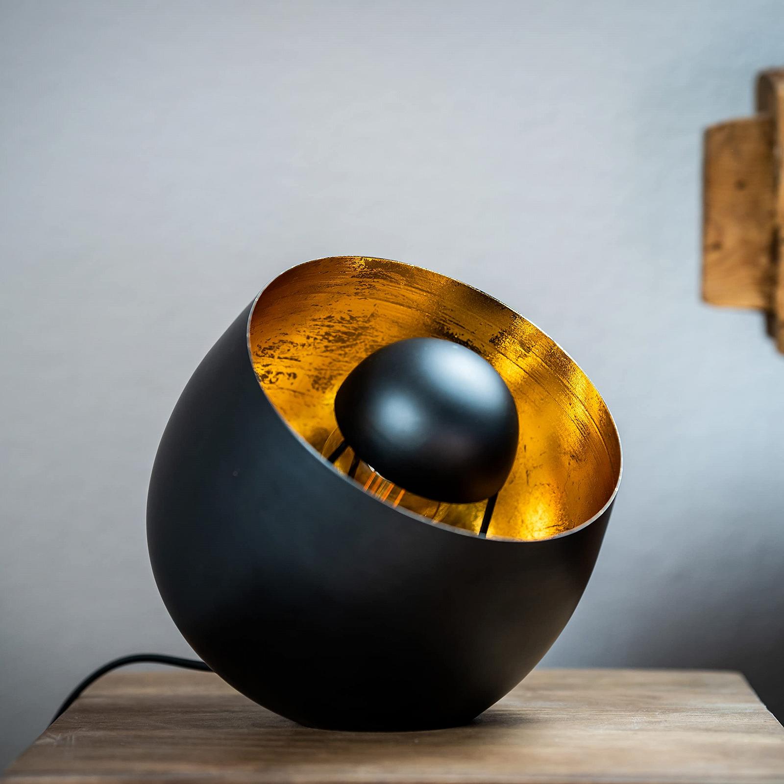 Настільна лампа ZEYA Metal 23 см E27 40 Ват Industrial Retro Чорно-золота, фото №4