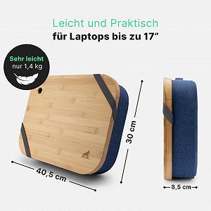 Подставка для ноутбука бамбуковая с отделением для хранения и отверстием для кабеля до 17 дюймов, деревянная synthetic.ua - Фото 1