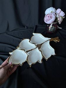 Менажниця у вигляді листка порцеляна5 секцій - Фото 1