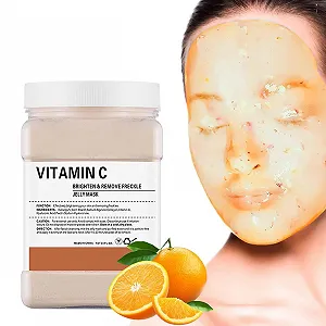 Желейная маска для лица Витамин C Отшелушивающая маска для лица Увлажняющая маска для лица для женщин Очищающее средство для ухода за кожей Укрепляющая маска для лица (Оранжевая) - Фото 1