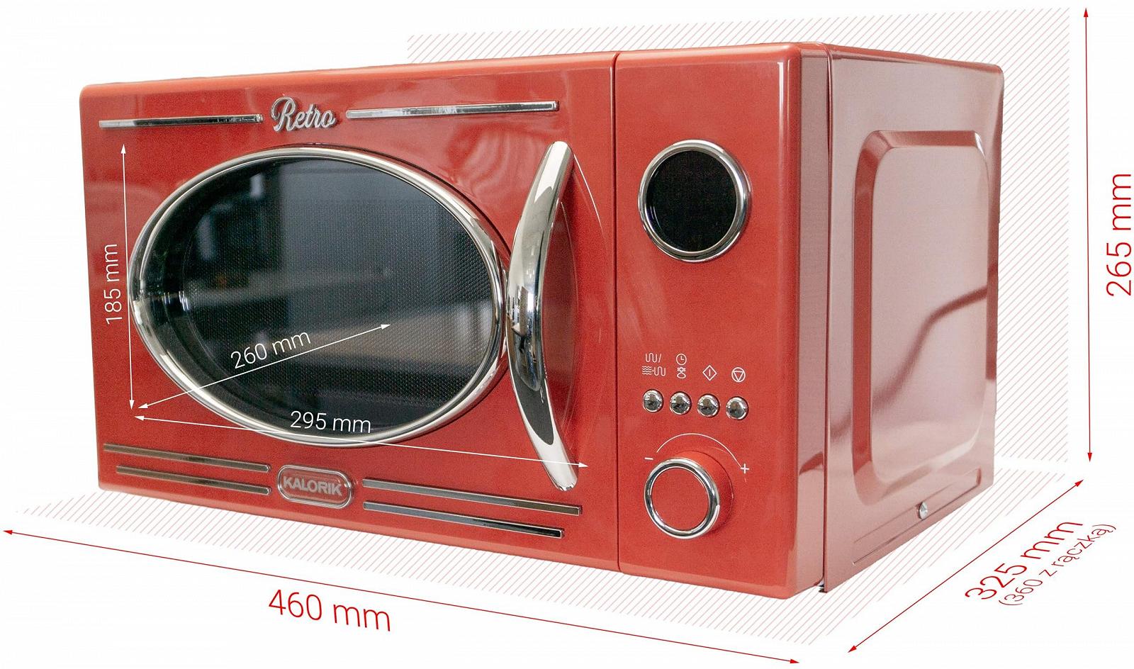 Микроволновая печь Kalorik Retro MW 2600 DGR 20 л 1150 Вт с грилем и цифровым управлением Red, фото №2 Микроволновая печь Kalorik Retro MW 2600 DGR 20 л 1150 Вт с грилем и цифровым управлением Red, фото №2