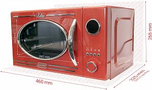 Микроволновая печь Kalorik Retro MW 2600 DGR 20 л 1150 Вт с грилем и цифровым управлением Red synthetic.ua - Фото 1