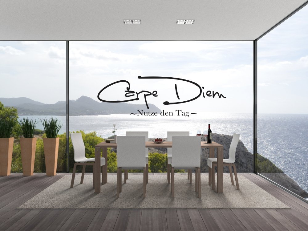 Наклейка на стіну INDIGOS UG Carpe Diem 120 x 38 см Чорний, фото №2 Наклейка на стіну INDIGOS UG Carpe Diem 120 x 38 см Чорний, фото №2