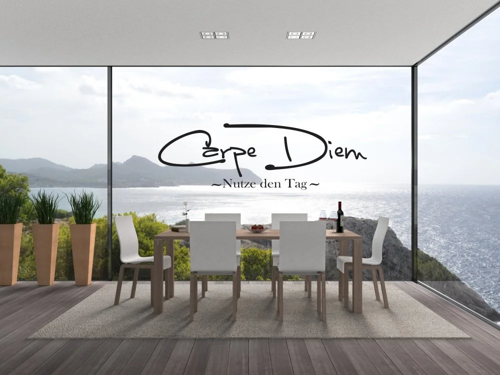 Наклейка на стену INDIGOS UG Carpe Diem 120 x 38 см Черный, фото №2