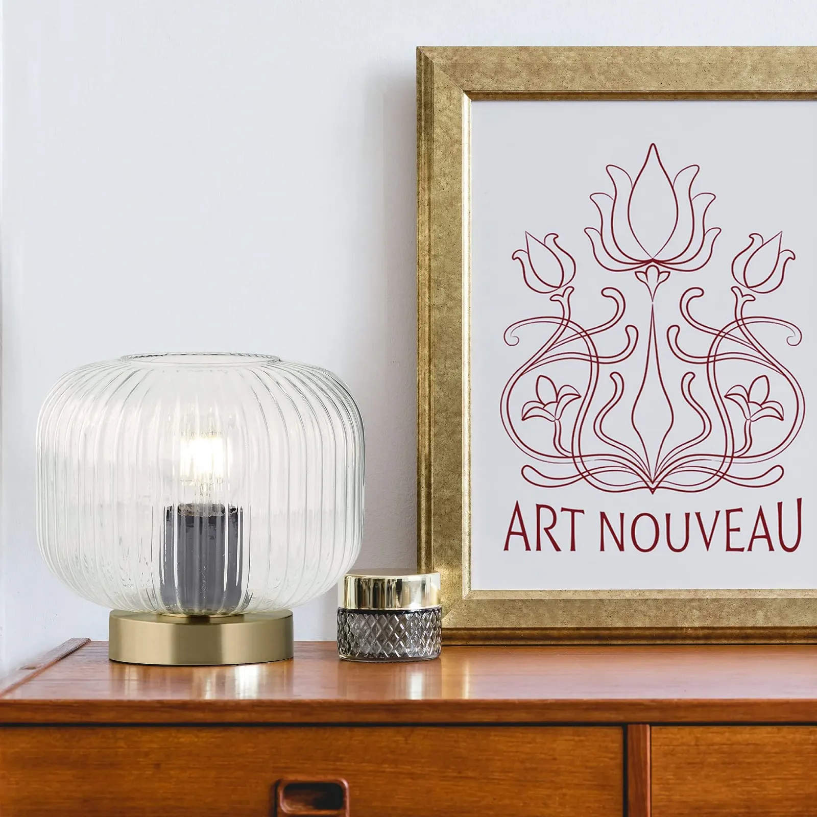 Настільна лампа INSPIRE DIPSY 1 x E27 макс. 60 Вт В. 21 см Скляна Латунь Золотиста, фото №1