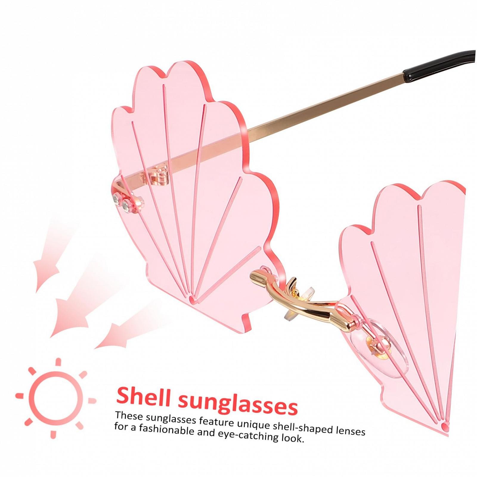 Солнцезащитные очки CATIEBYE, 2 шт., без оправы, раковины, разные цвета, фото №8