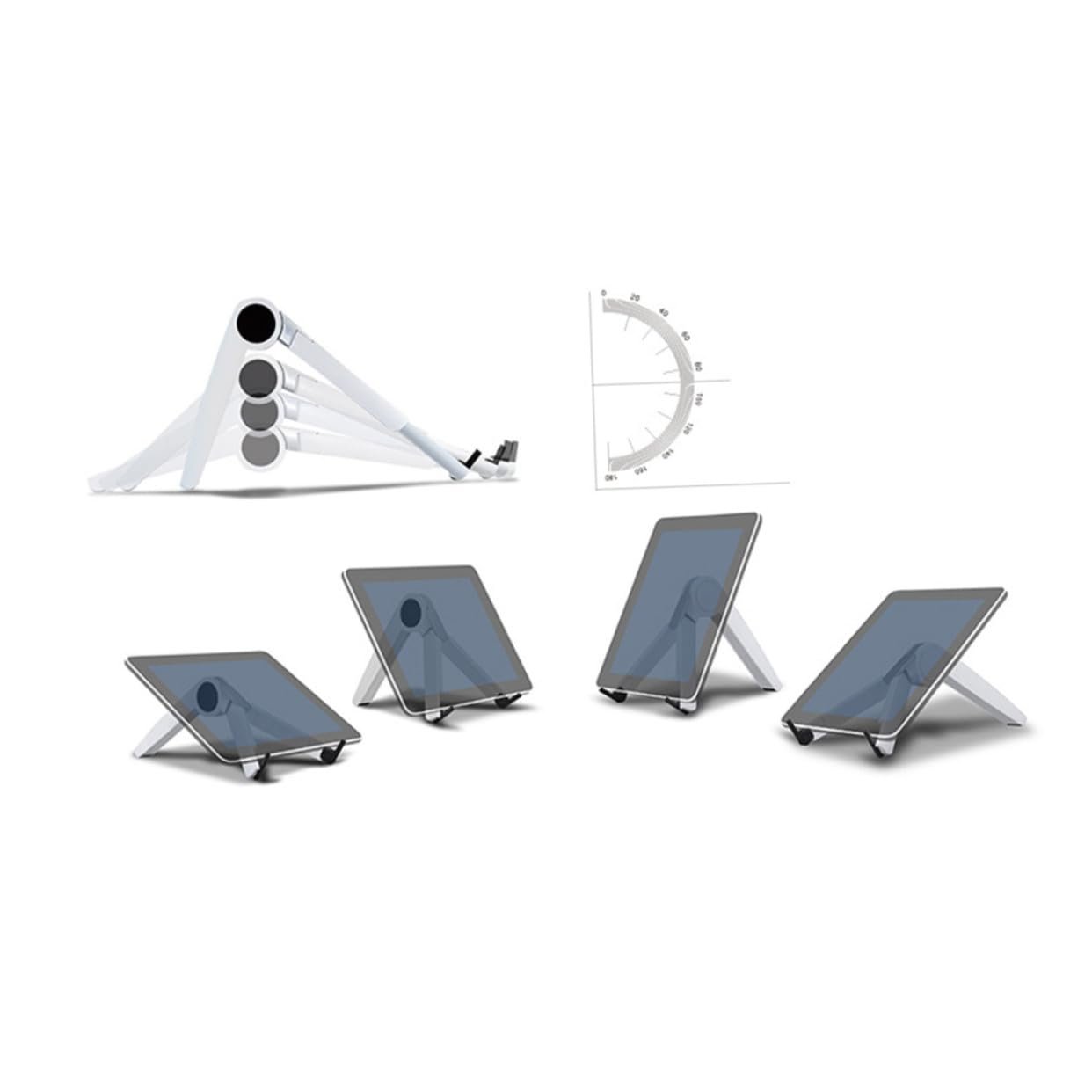 Підставка для ноутбука Dreieck Алюмінієва Регульована Складна Стабільна Охолоджуюча для планшета та ноутбука Офіс Дім Подорожі Білий, фото №3