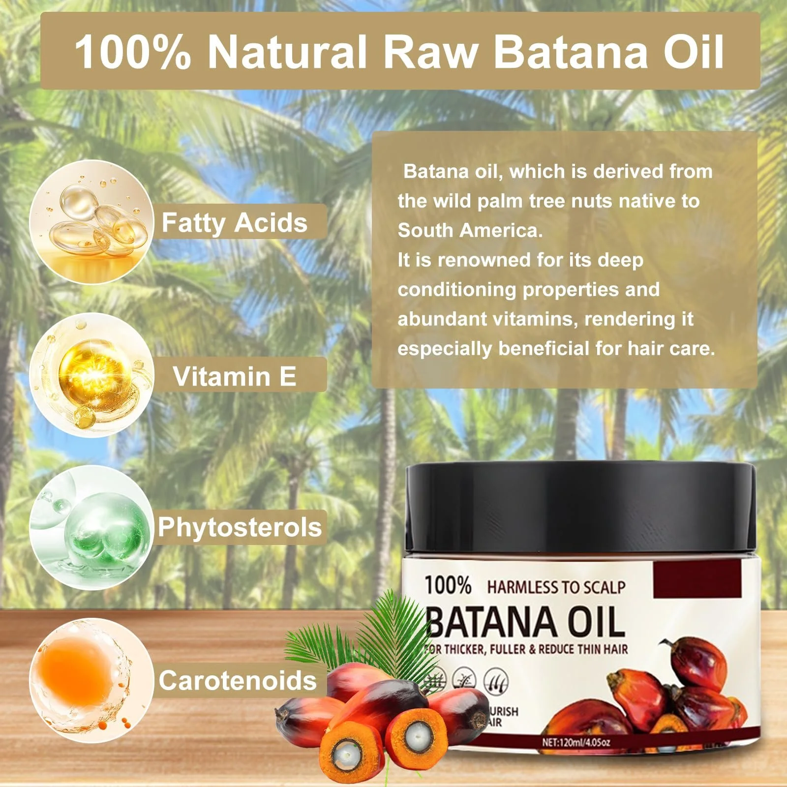 Органічна Олія Батани для Росту Волосся 120 мл, фото №4