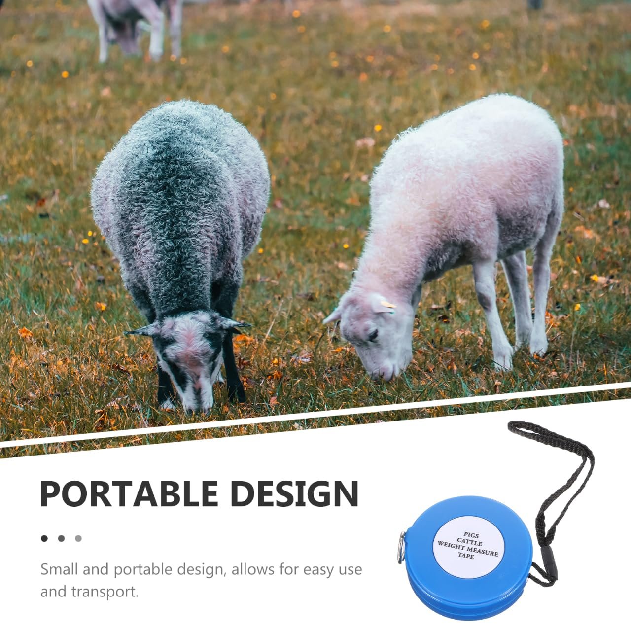 Рулетка для худоби, кіз та коней ARTIBETTER 2.5 м, портативна, фото №4