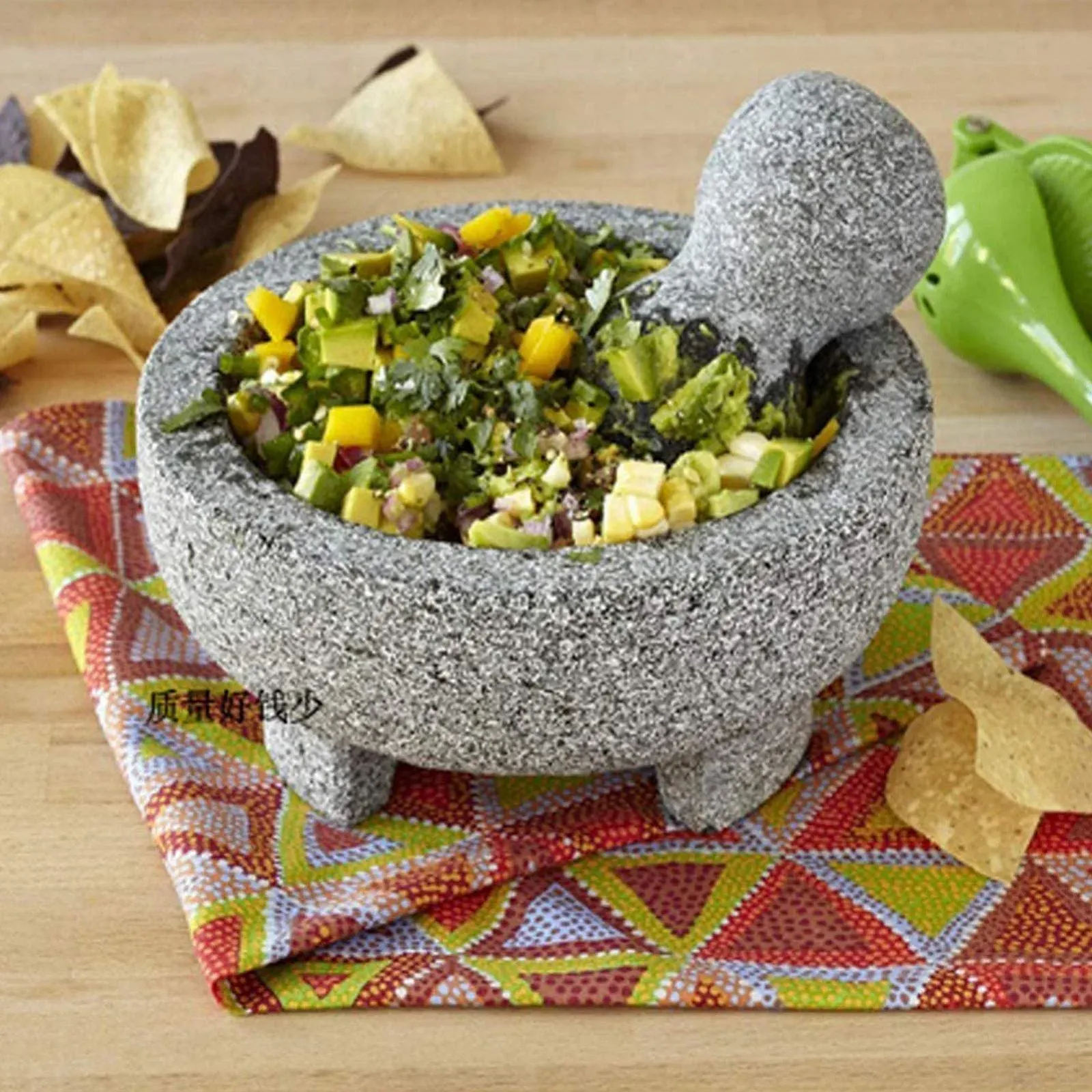 Ступка з товкачем, чаша, чаша для спецій, великий кам'яний, фото №4