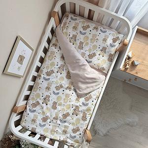 Дитячий комплект постільної білизни, бежевий, 3 шт. - Фото 1