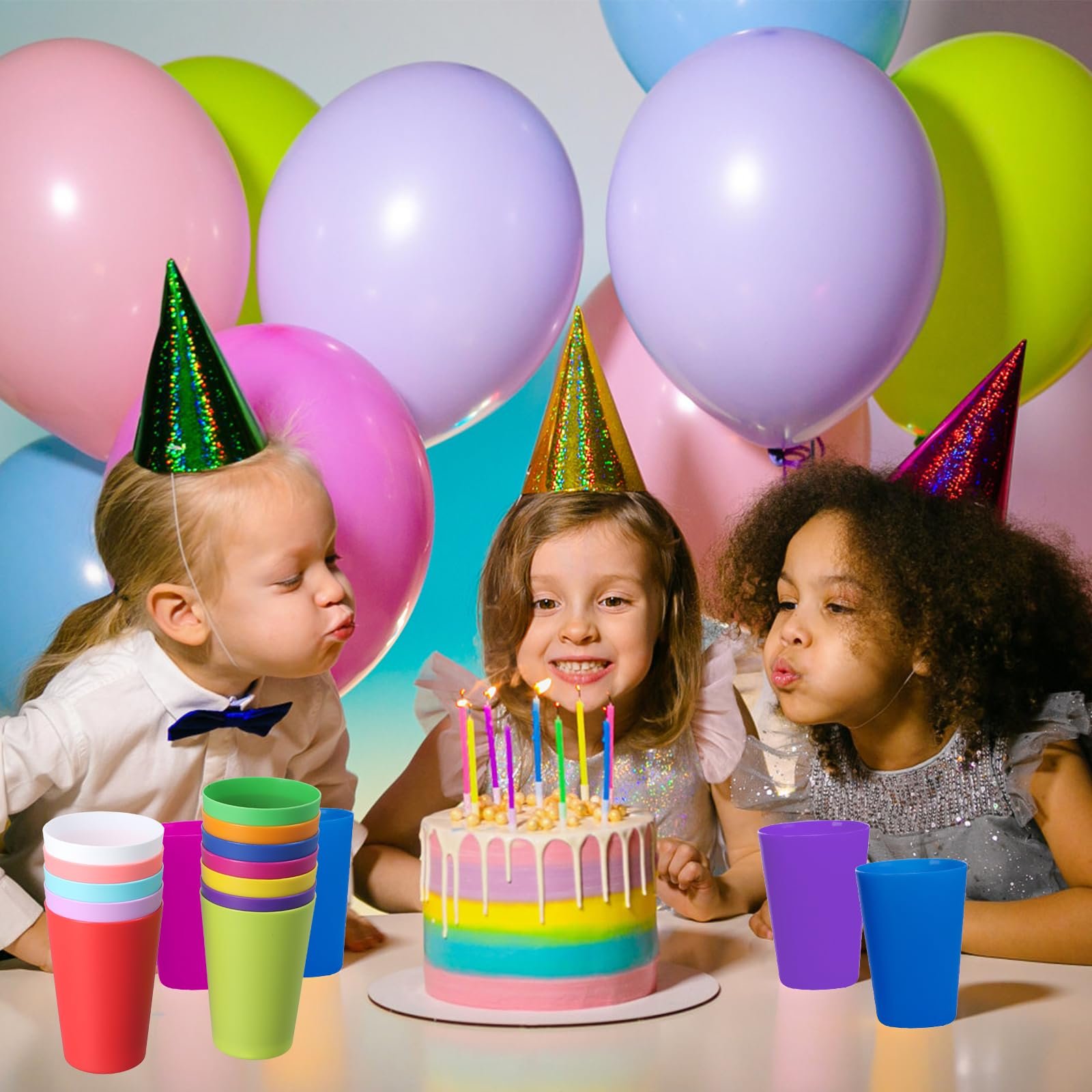 Чашка Пластикова Різнобарвна 260 мл, 12 шт, фото №7