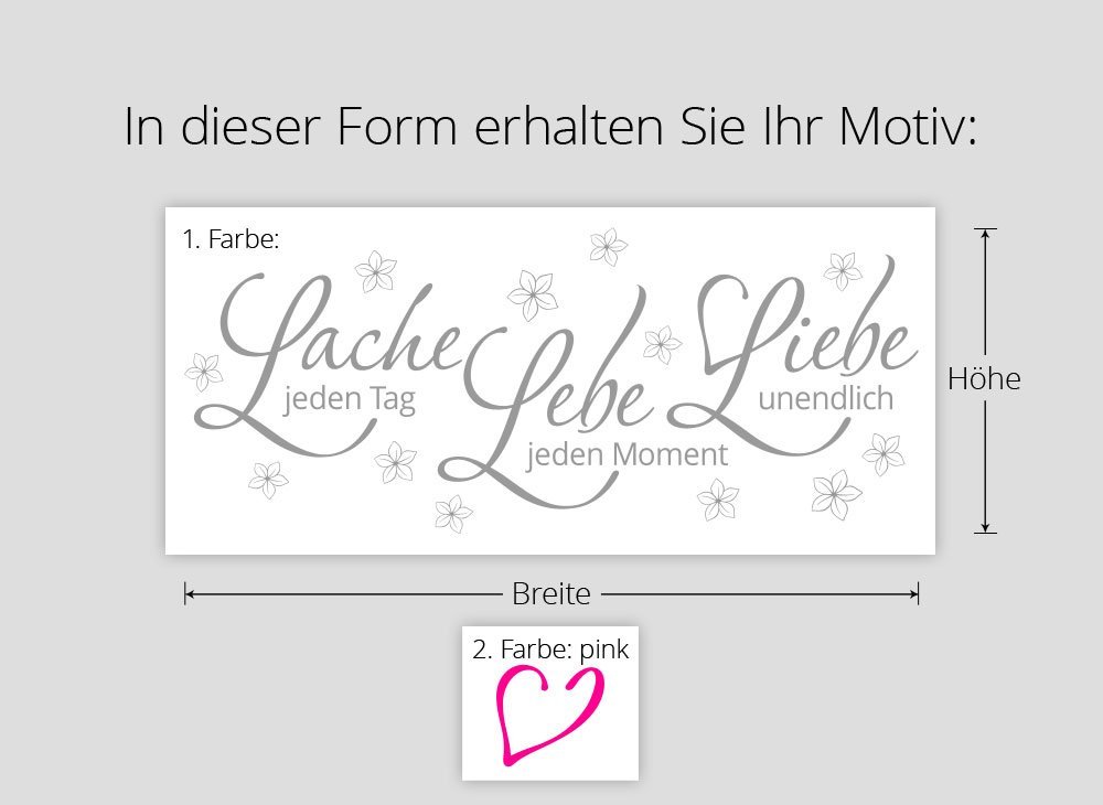 Наклейка для стін Grandora W5122 Live Laughter Love 110 x 46 см Рожевий Чорний, фото №4 Наклейка для стін Grandora W5122 Live Laughter Love 110 x 46 см Рожевий Чорний, фото №4