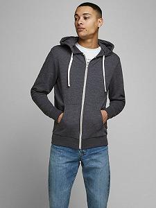 Світшот JJEHOLMEN SWEAT ZIP HOOD NOOS 12136884-Dark Grey Melange-Fit:REG FIT Jack&Jones Темно-сірий M - Фото 1