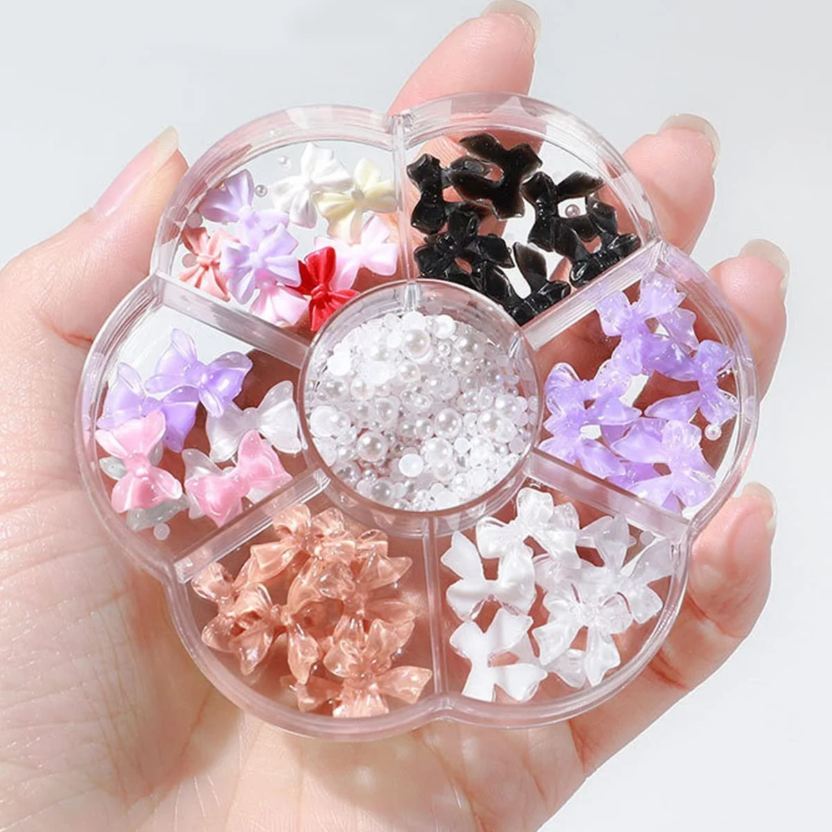 Прикраса 3D Aurora Бантик Різнокольорові DIY Стрази Милі Блискітки 7 Стилів Різної Форми, фото №4