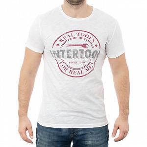 Футболка світло-сіра меланж S 100 бавовна INTERTOOL SP-2211 - Фото 1