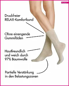 Жіночі шкарпетки Hudson Calf, бежевий (Biber-Mel. 0738), 6 synthetic.ua - Фото 1