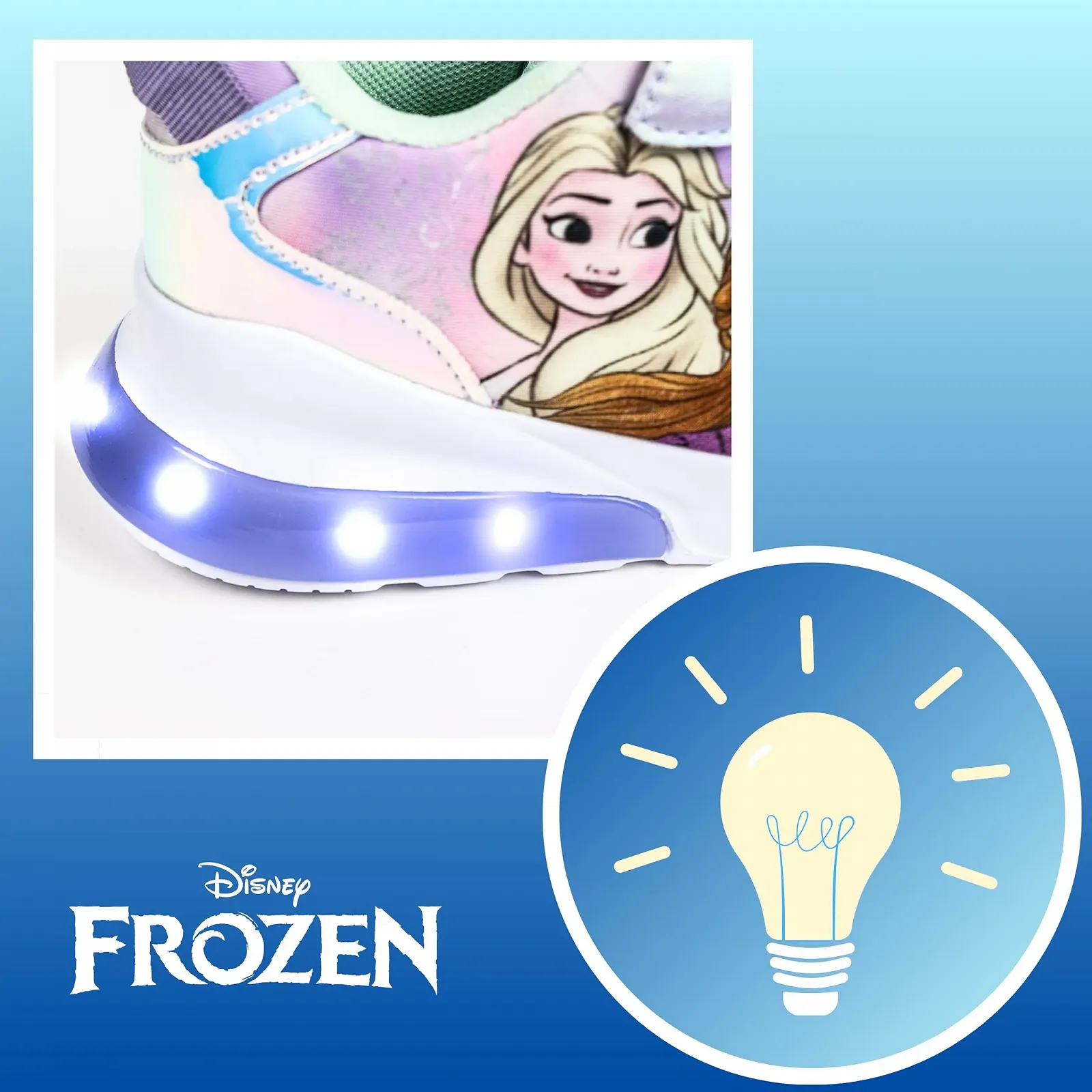 Кроссовки Disney Frozen Эльза и Анна для девочек, светящиеся кроссовки для девочек, размеры EU 25-32, фото №5