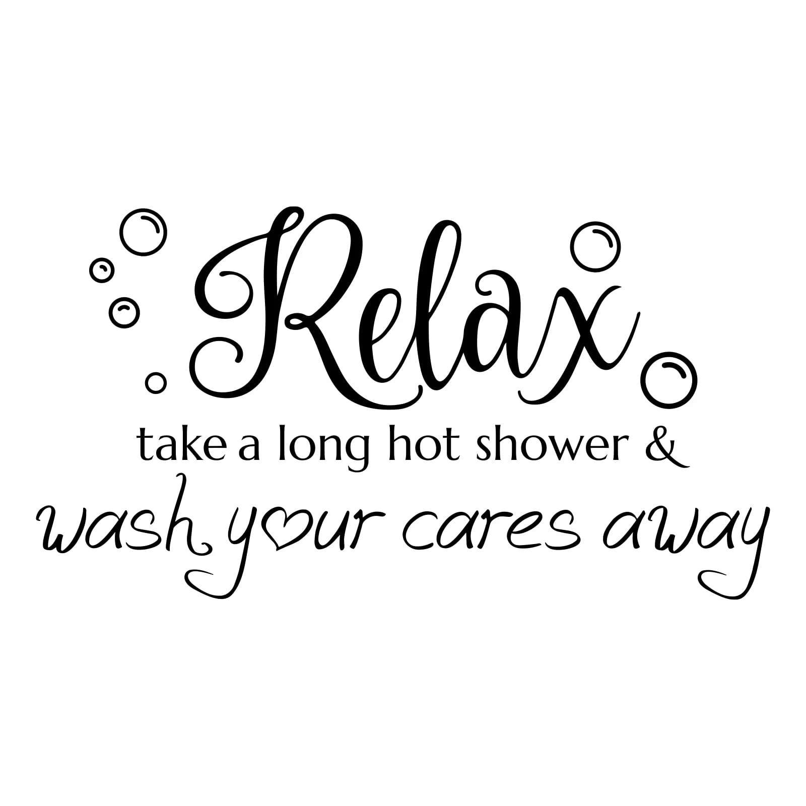Наклейка на стіну SUPERDANT Relax Bubble Take A Long Hot Shower Вінілова Чорна 33 x 58 см, фото №1
