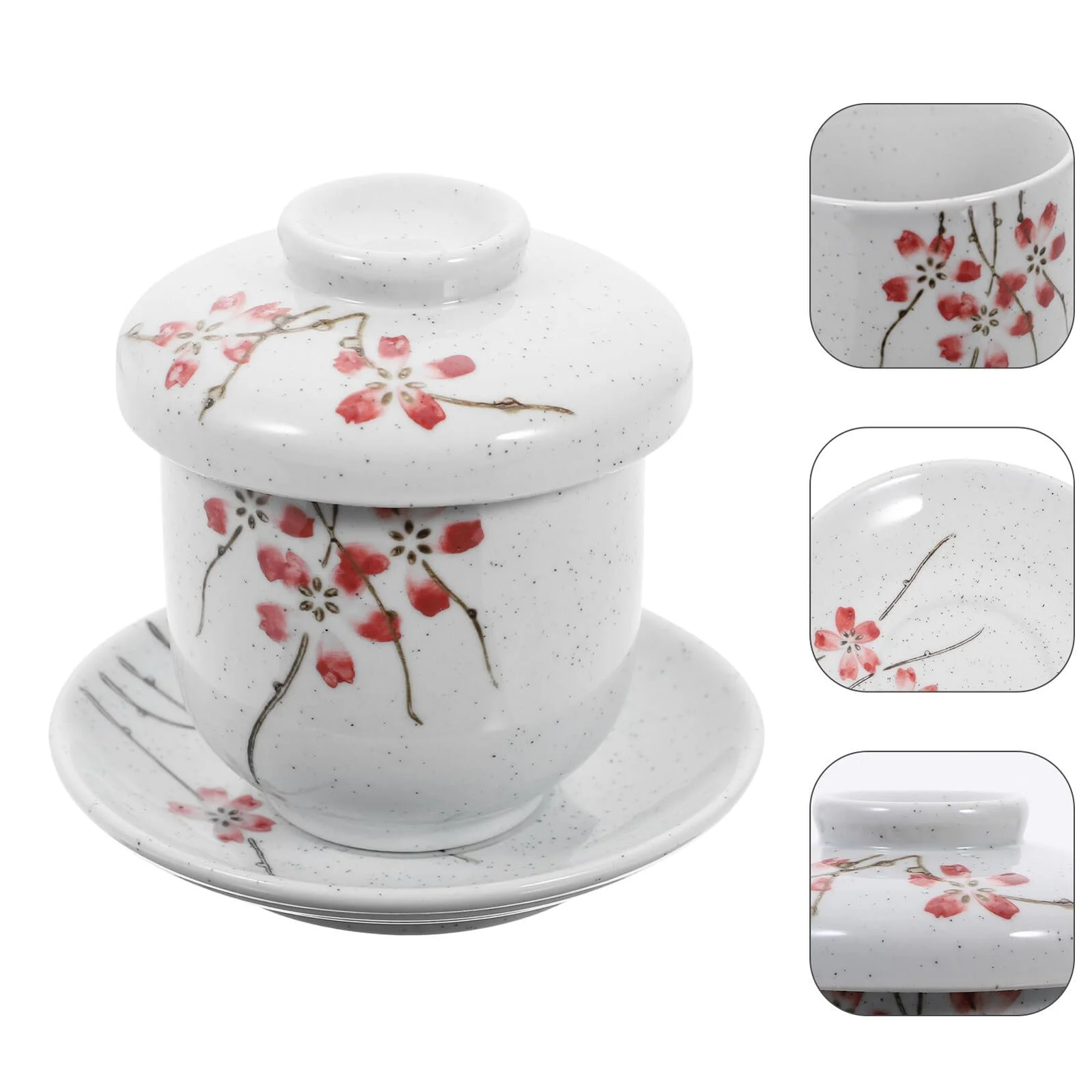 Чаша для тушения керамическая с крышкой белая для супа и яиц на пару жаропрочная, фото №4