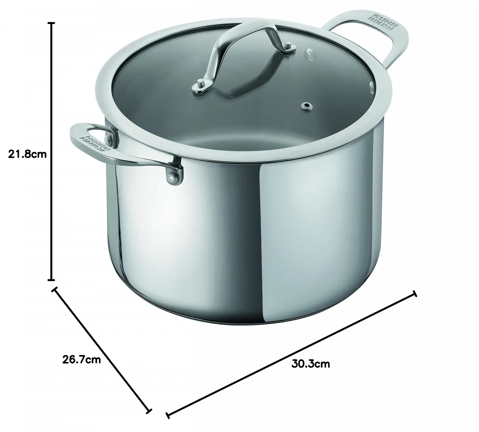 Каструля Kuhn Rikon Allround зі скляною кришкою 8.5 л / 24 см Нержавіюча сталь для індукції, фото №8