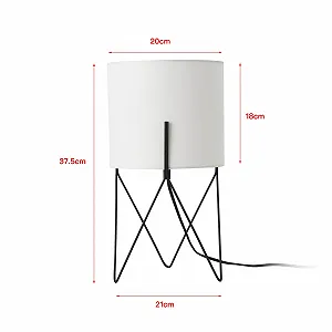 Настільна лампа lux.pro Slough E14 Тканинний абажур Білий synthetic.ua - Фото 1