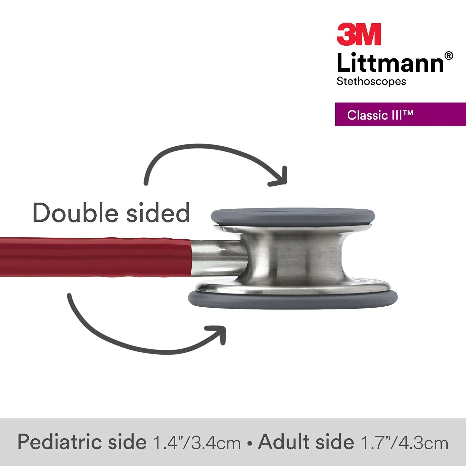Стетоскоп 3M Littmann Classic III 69 см Красный, фото №3