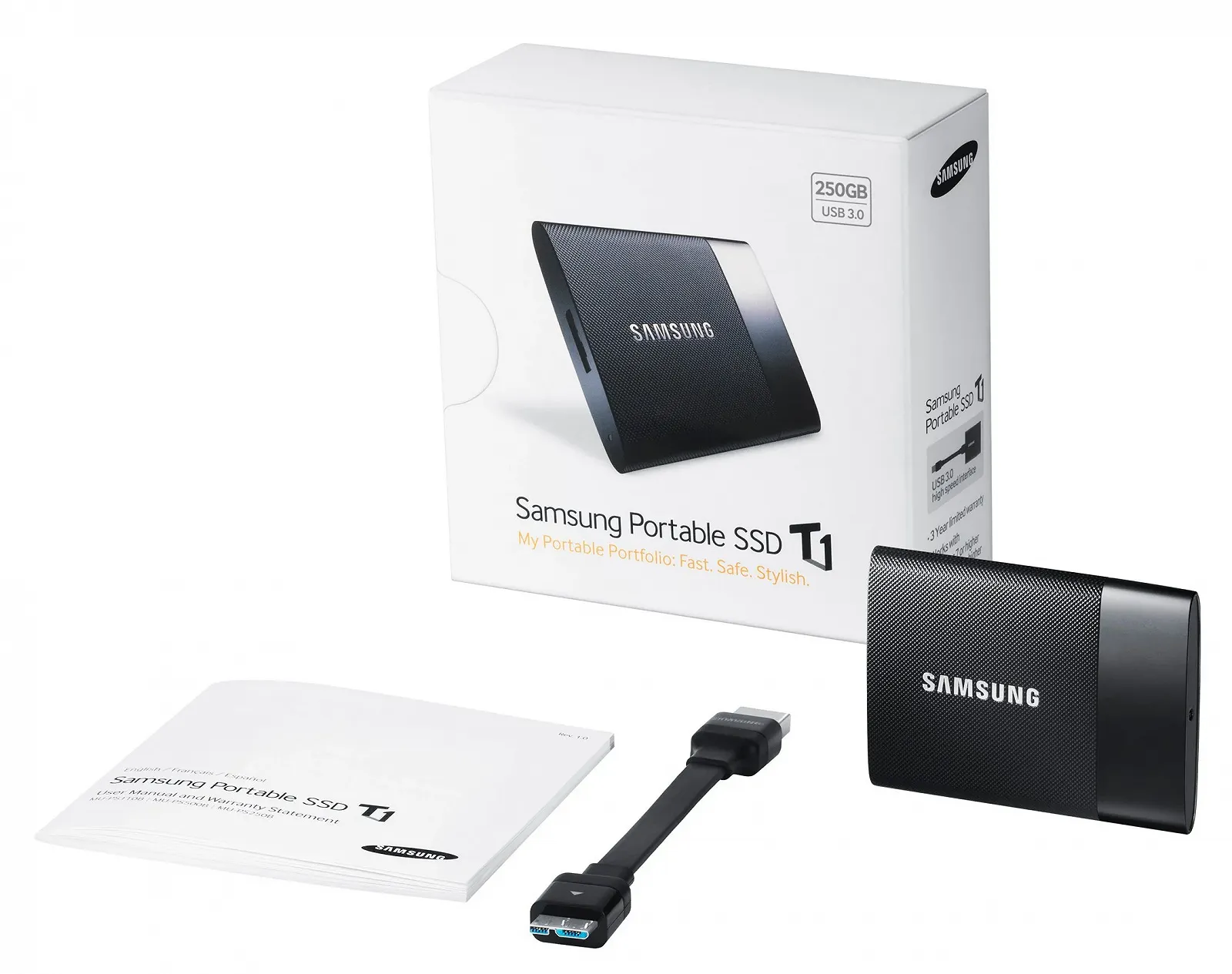 Зовнішній SSD Samsung Portable T1 250 GB Black, фото №7
