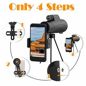 Монокуляр HD 10x42 с держателем для смартфона, штативом, водонепроницаемый synthetic.ua - Фото 1