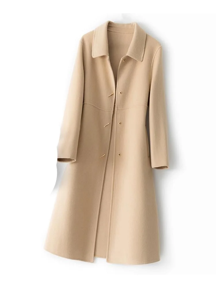 Пальто Yeuyyben Шерсть Двустороннее Длинное Повседневное, фото №2 Пальто Yeuyyben Шерсть Двустороннее Длинное Повседневное, фото №2