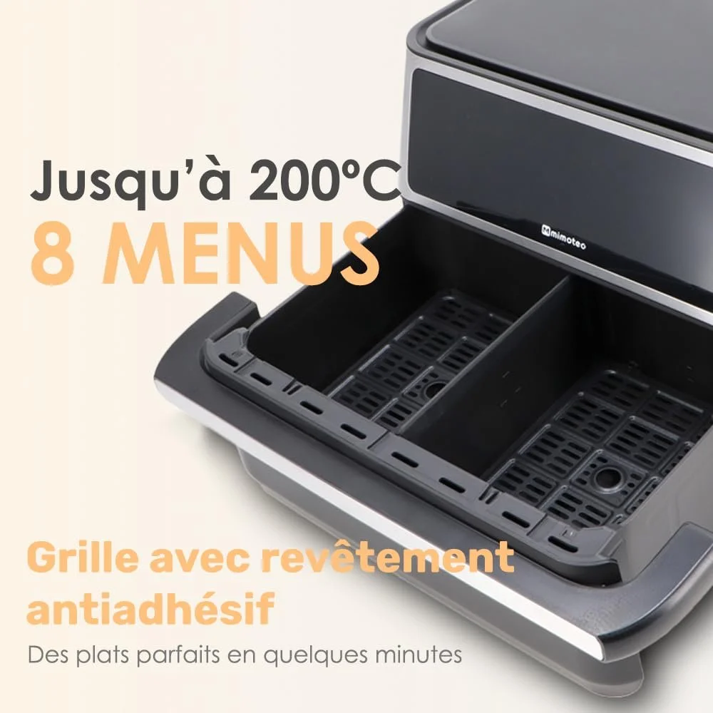 Мультипіч M mimotec Double Air Fryer Touch 11 л (5.5+5.5 л) 2850 Вт, фото №5