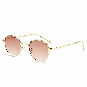 Модні круглі сонцезахисні окуляри для чоловіків і жінок WDZAYXC, легка металева оправа - Фото 1