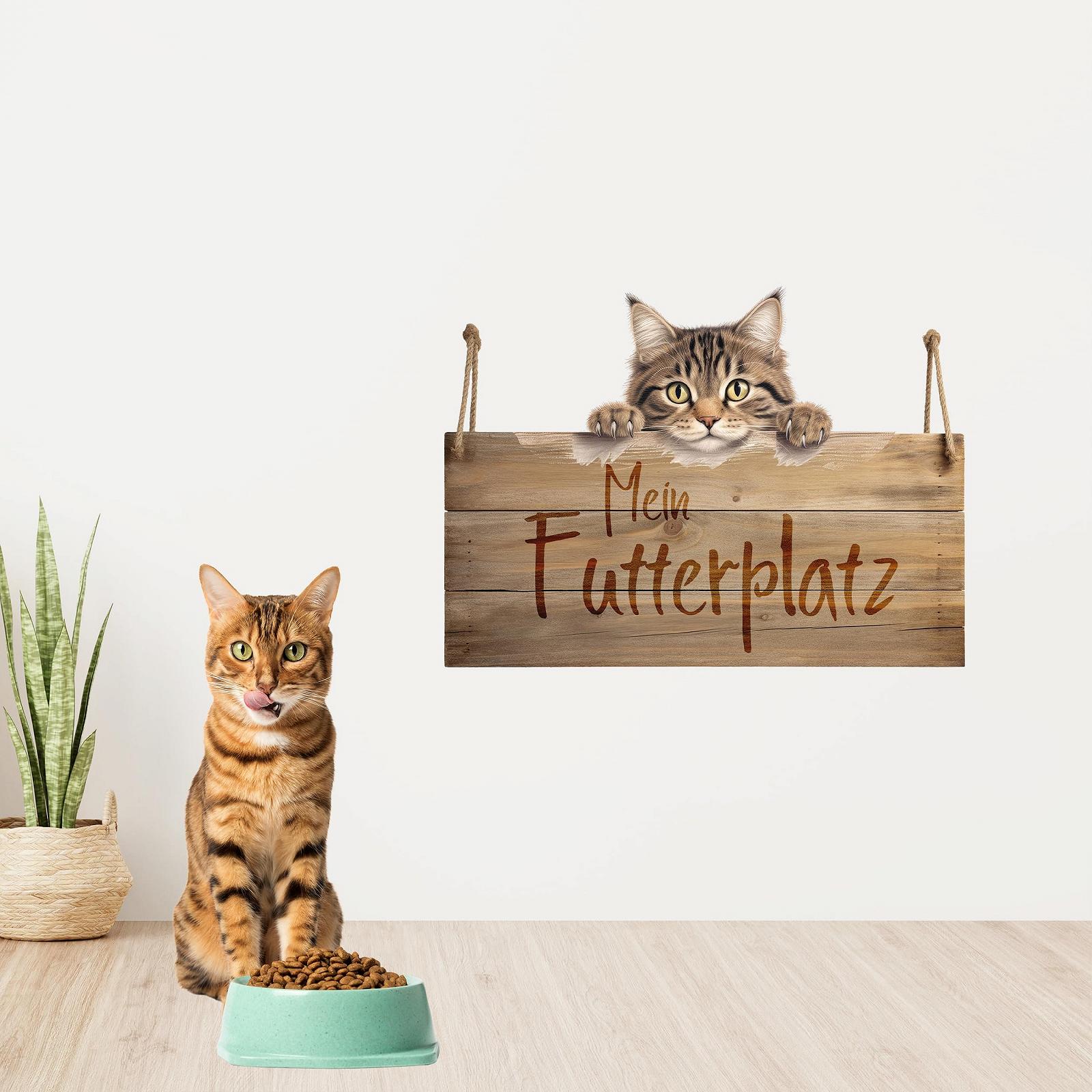 Наклейка на стіну GRAZDesign My Feeding Place Cat Wood Look 55 x 40 см, фото №2 Наклейка на стіну GRAZDesign My Feeding Place Cat Wood Look 55 x 40 см, фото №2