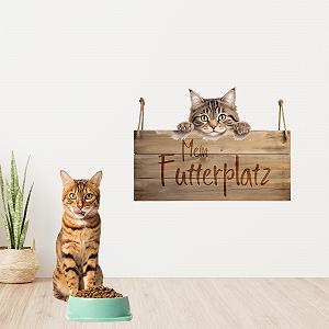 Наклейка на стіну GRAZDesign My Feeding Place Cat Wood Look 55 x 40 см synthetic.ua - Фото 1