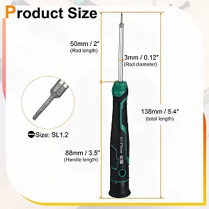 Прецизійна шліцьова викрутка sourcing map SL1.0 13.7 см магнітна S2 сталь з м’якою рукояткою для окулярів та годинників synthetic.ua - Фото 1