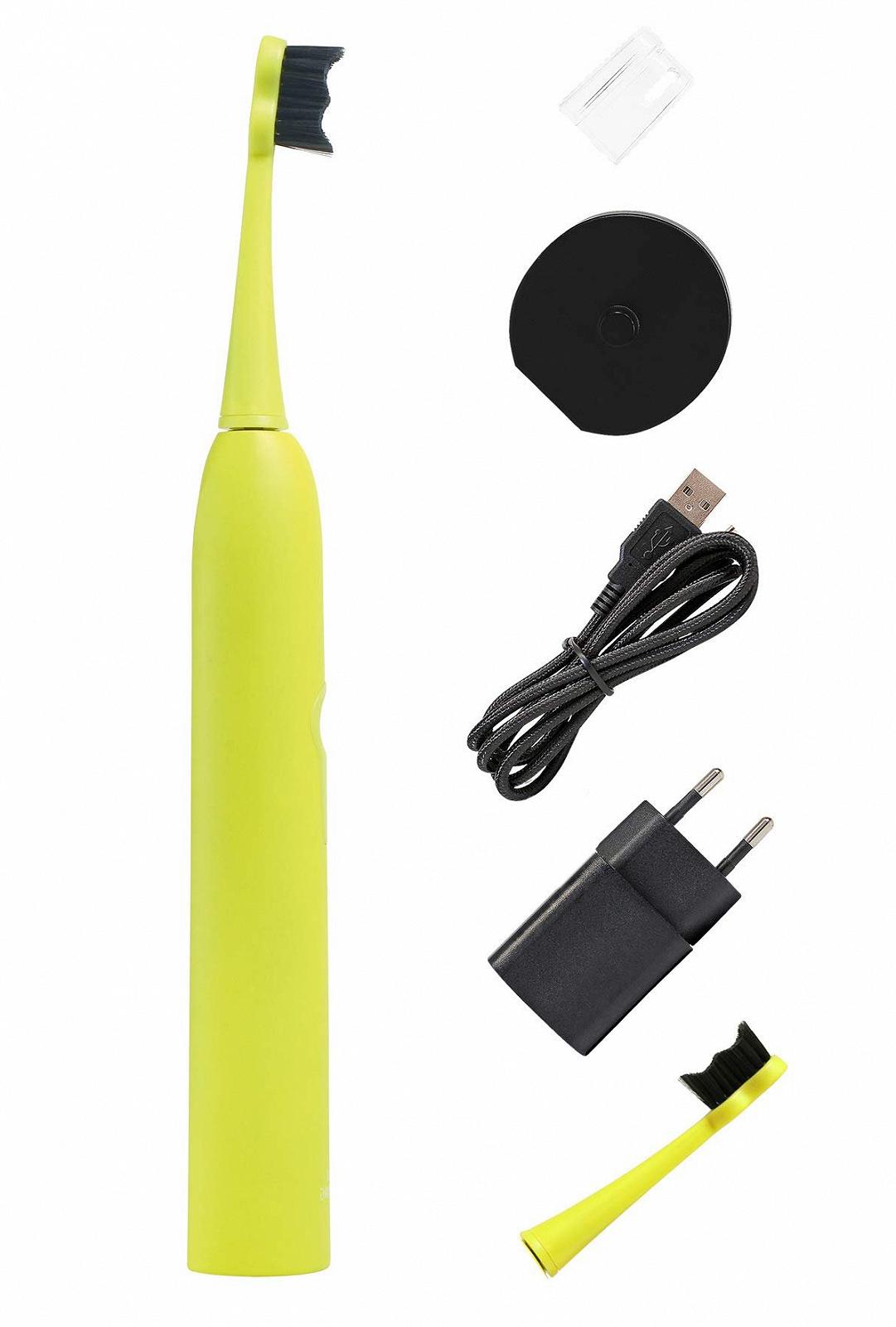 Звукова зубна щітка Megasmile Sonic Black Whitening II 4 режими Технологія ACP Yellow, фото №3