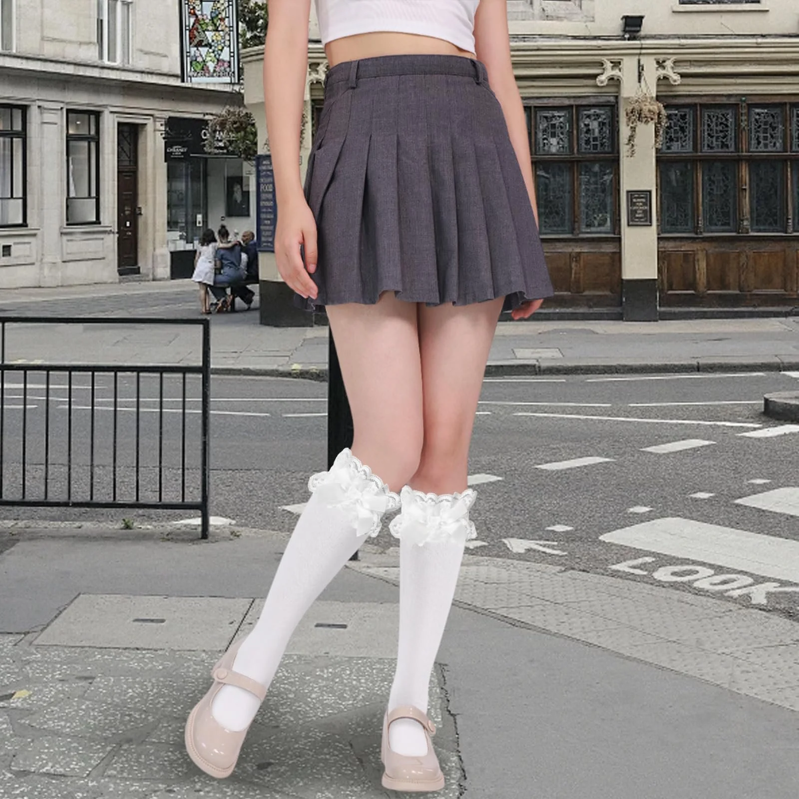 Жіночі гольфи (2 пари) з рюшами та бантами, фото №4 Жіночі гольфи (2 пари) з рюшами та бантами, фото №4