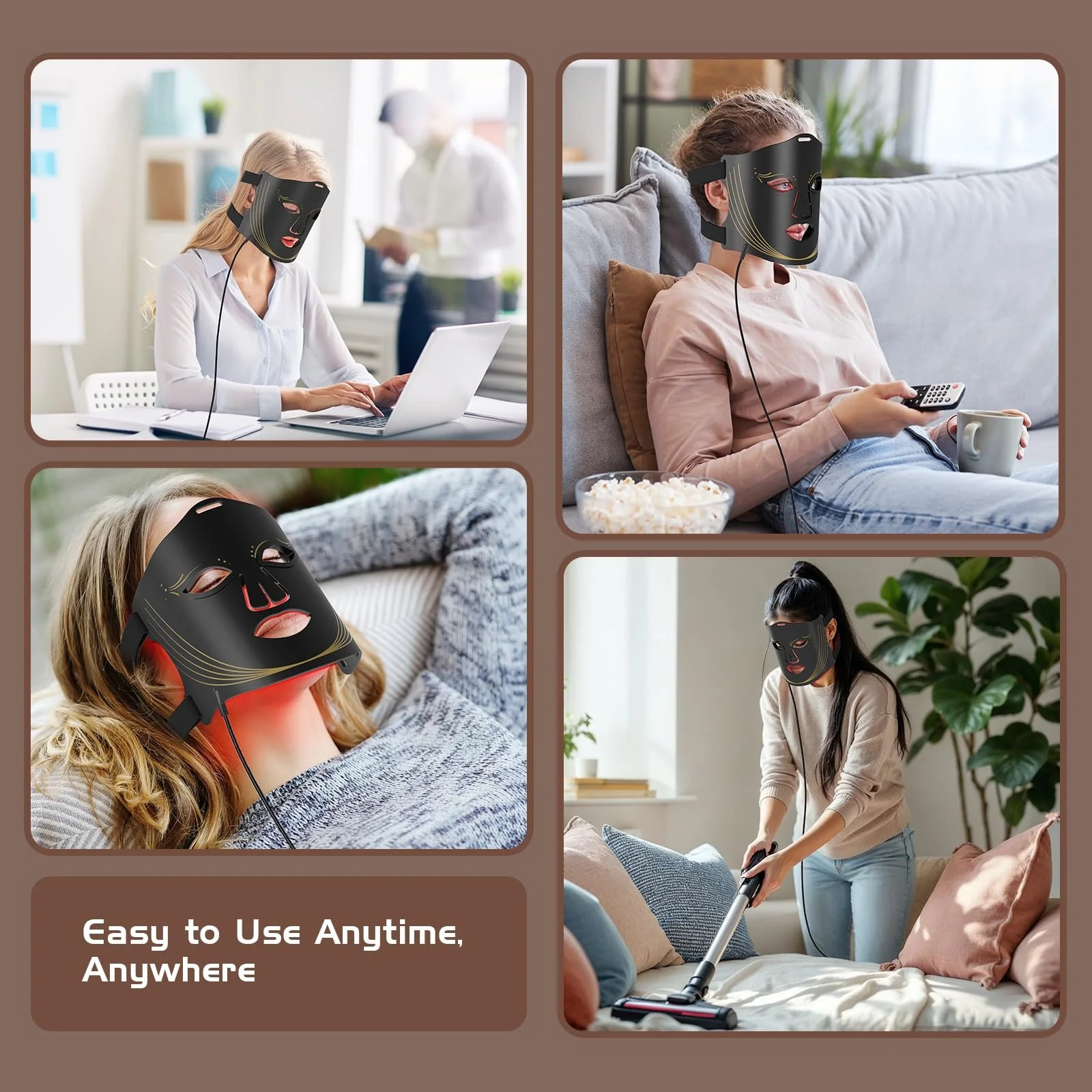 LED Лампа для обличчя з червоним світлом та охолоджуючою маскою, ближнє інфрачервоне світло + 7 кольорів LED, фото №8 LED Лампа для обличчя з червоним світлом та охолоджуючою маскою, ближнє інфрачервоне світло + 7 кольорів LED, фото №8