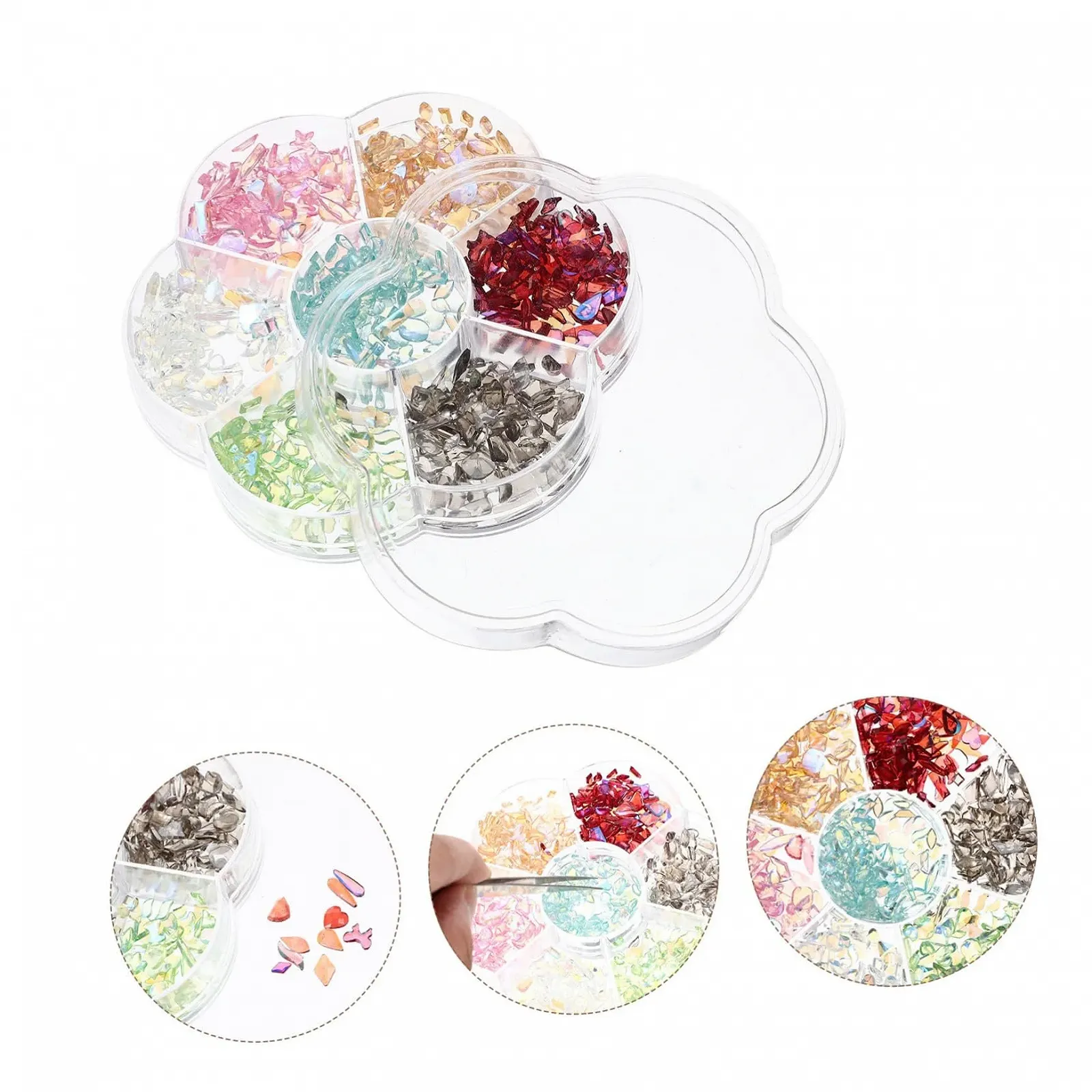 Кристаллы для ногтей Healeved Bunte Glitzersteine Aus Harz, разноцветные, фото №8