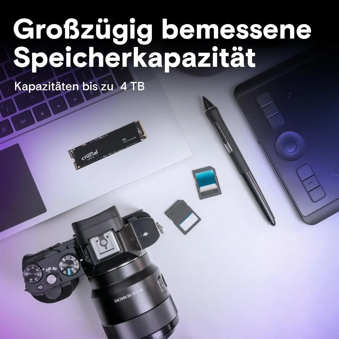 Внутрішній SSD-накопичувач Crucial P3 500GB M.2 PCIe Gen3 NVMe 3D NAND (CT500P3SSD8), фото №3