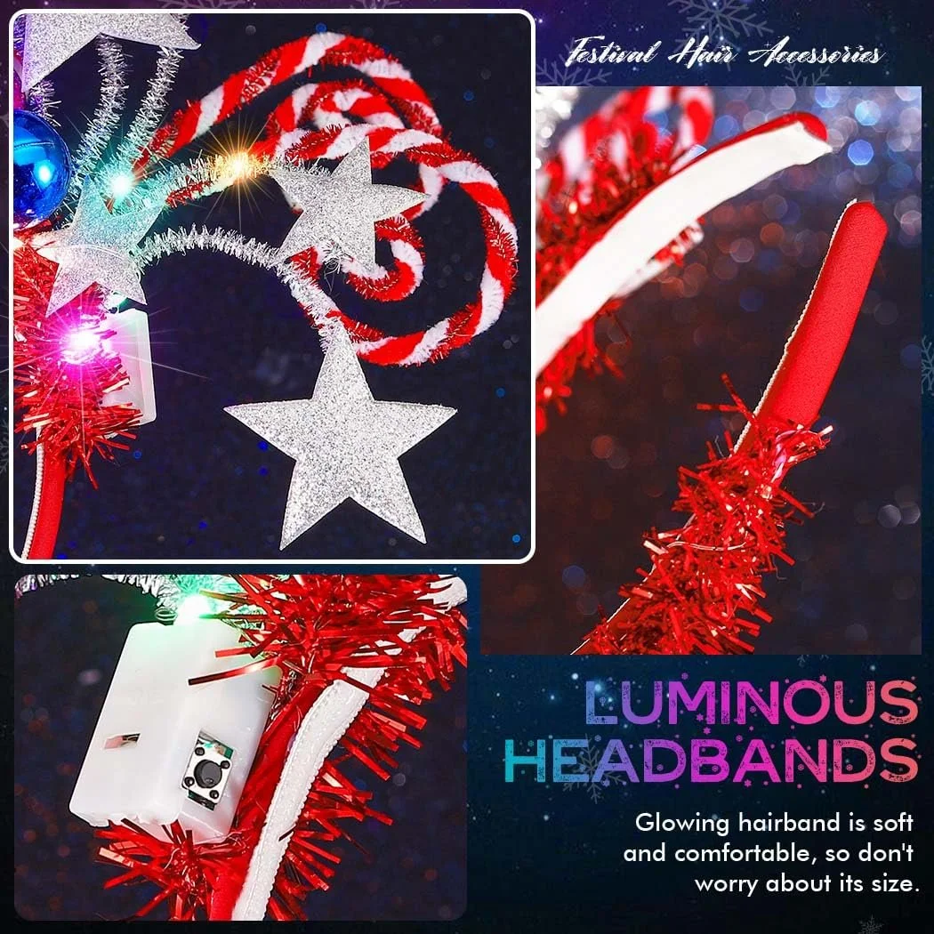 Обруч для волосся зі світними зірками Reaky LED, фото №3