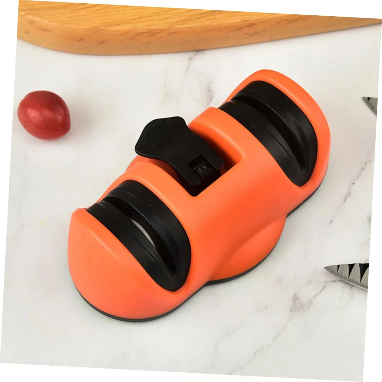 Точилка для ножей Mobestech бытовая с присоской двухслотовая эргономичная с нековзким основанием, фото №7