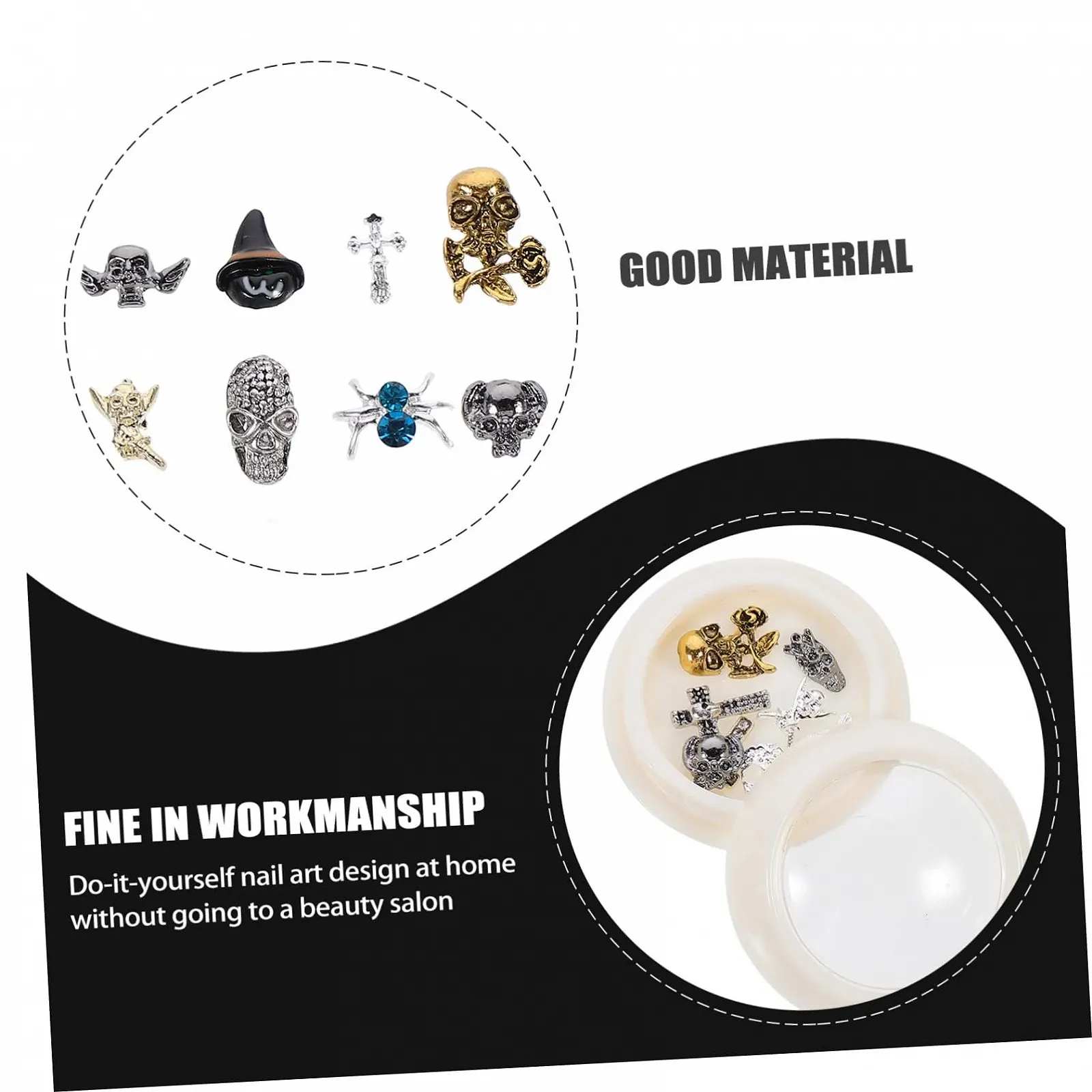 Хэллоуин Украшения для ногтей для маникюра Для творческого дизайна ногтей Хэллоуин Декорации для друзей и семьи Легко наносить Универсальные, фото №4