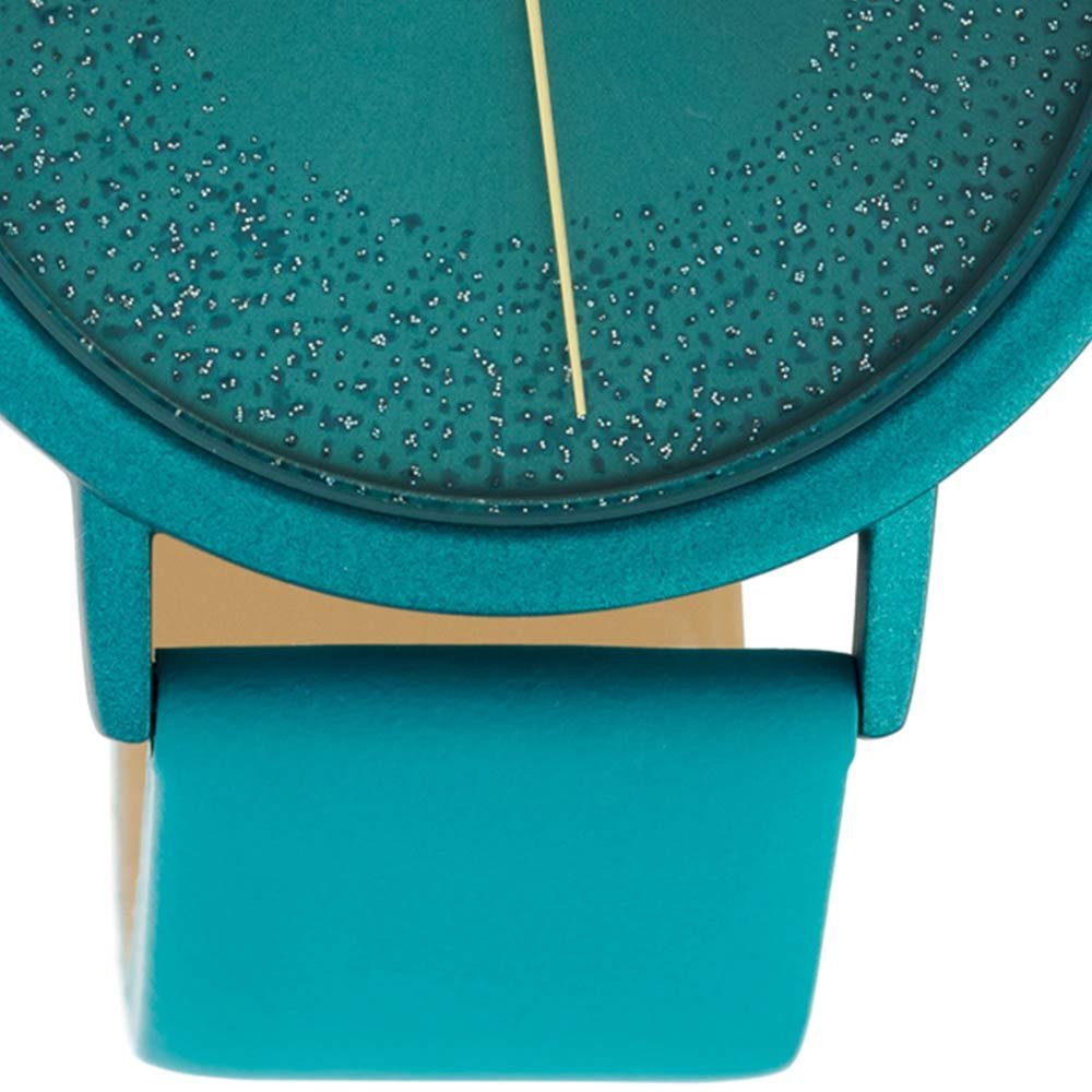 Женские часы Oozoo с глиттерным эффектом и кожаным ремешком 42 мм Viridian Green C10581, бирюзовый/бирюзовый, ремешок., фото №3