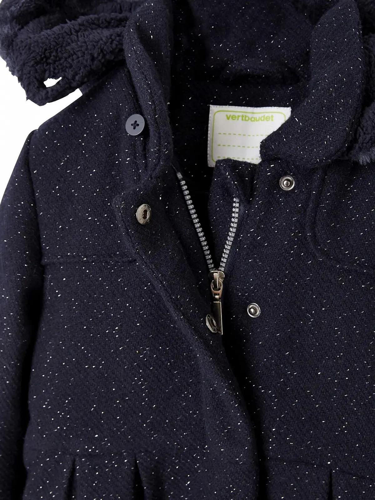 Зимнее пальто для девочек Vertbaudet из шерсти, фото №5 Зимнее пальто для девочек Vertbaudet из шерсти, фото №5