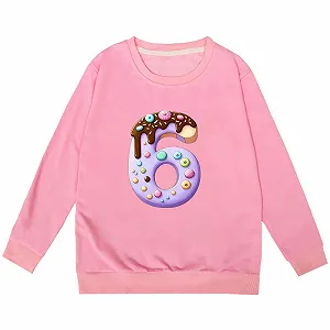 Девочки Толстовка с длинными рукавами с игривым принтом, круглым вырезом, мягкая худи, пуловер для повседневного отдыха, школы, удобная детская одежда synthetic.ua - Фото 1