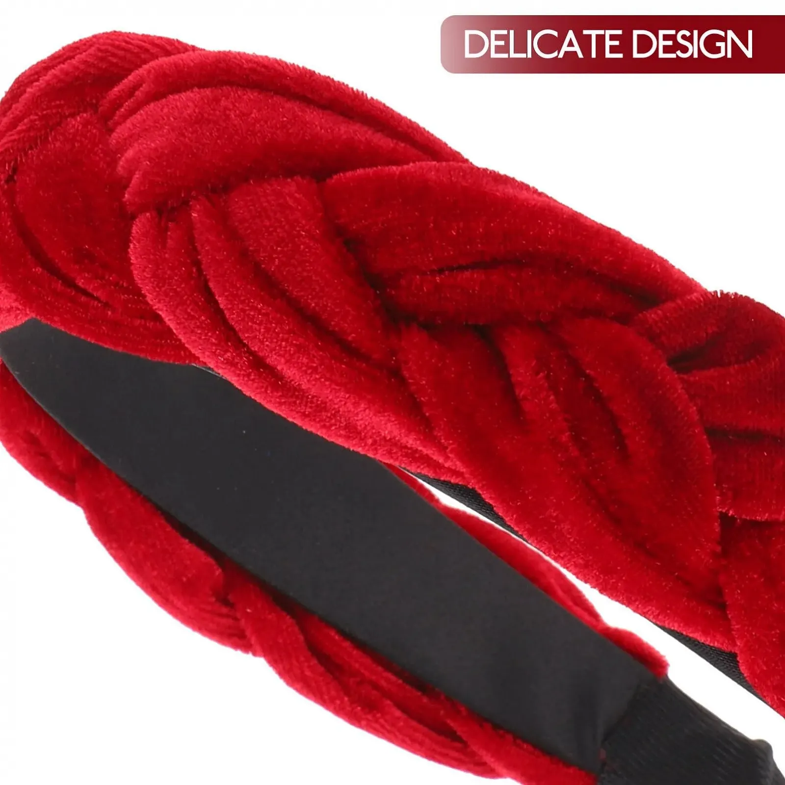 Обруч Luxshiny Бархатный плетеный, фото №9