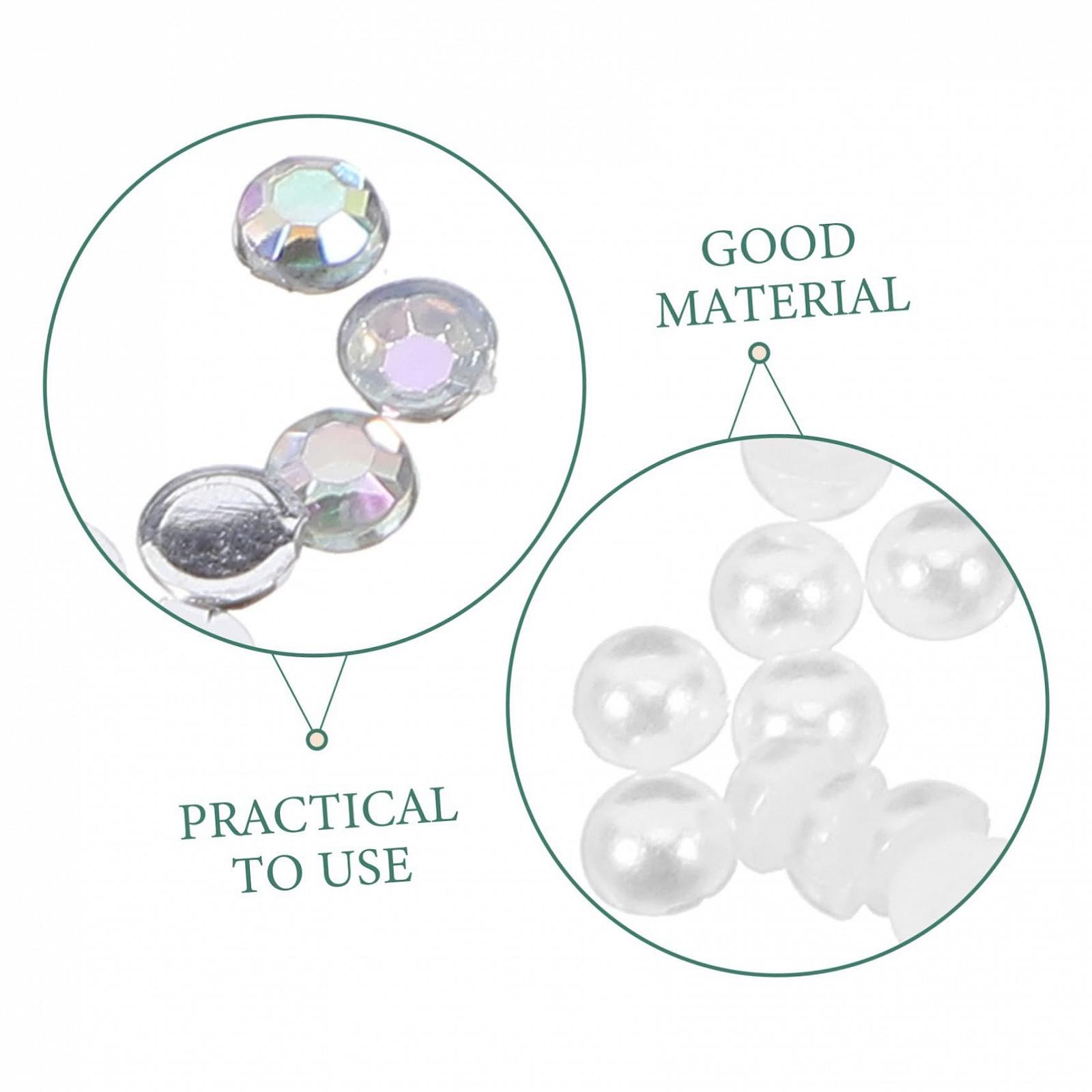 Стразы и жемчуг для ногтей, 2 коробки, плоские полужемчужины и сверкающие кристаллы, украшения для ногтей для женщин, самодельный маникюр, украшения для ногтей, фото №4