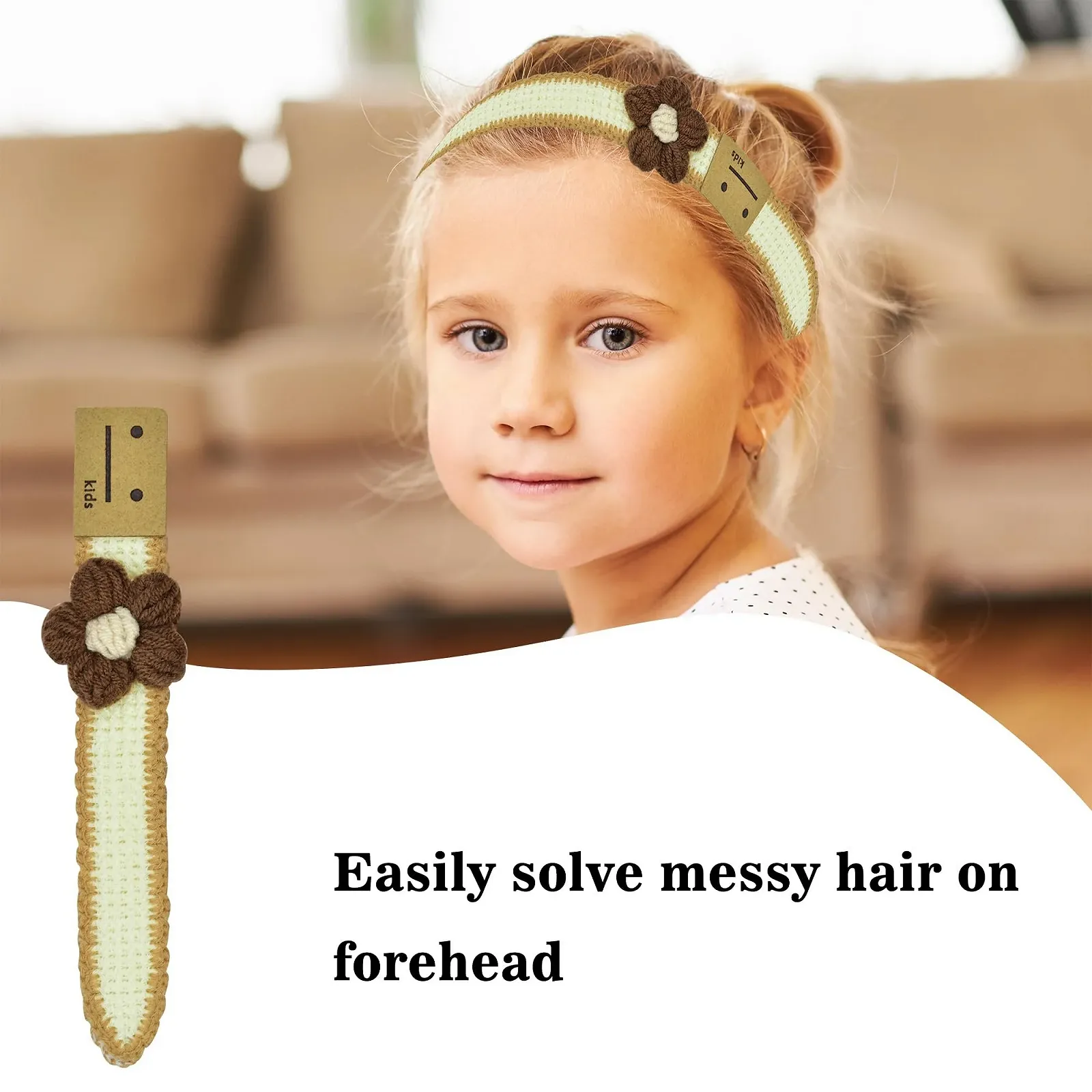 Пов'язка для волосся Квіткова з липучкою, фото №7