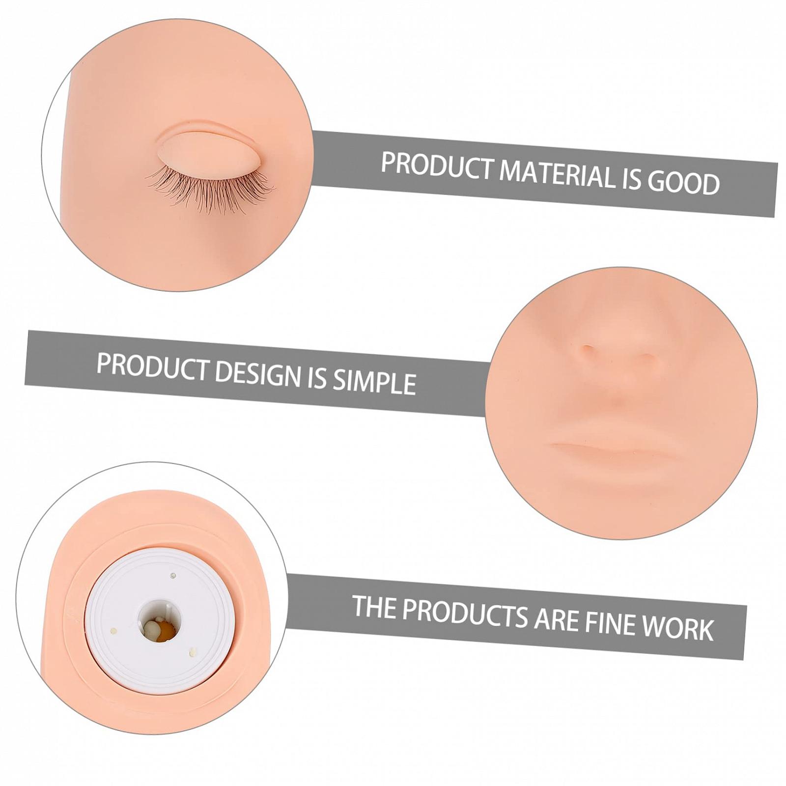 Голова-модель Angoily для практики ресниц и макияжа с короткими волосами с набором аксессуаров из силикона, фото №3 Голова-модель Angoily для практики ресниц и макияжа с короткими волосами с набором аксессуаров из силикона, фото №3